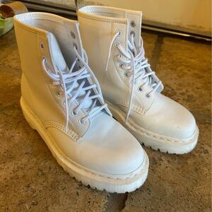 Dr Marten White Lace-Up Women's Boots size 6